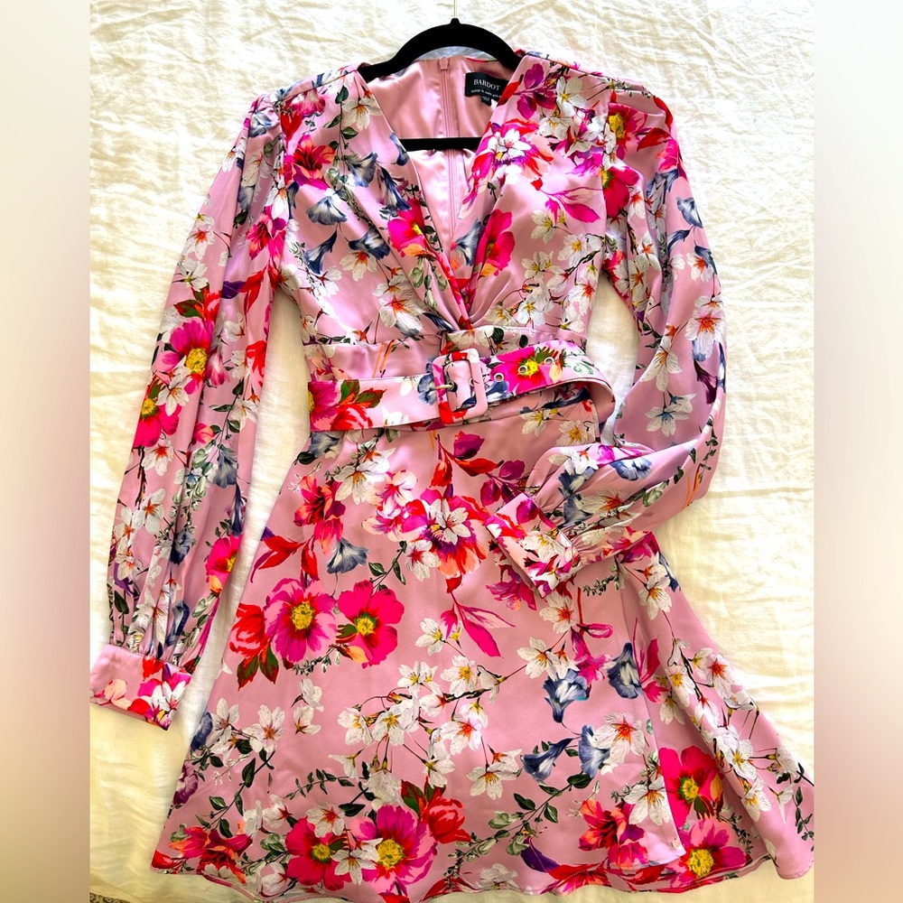 Bardot Pink Floral Mini Dress